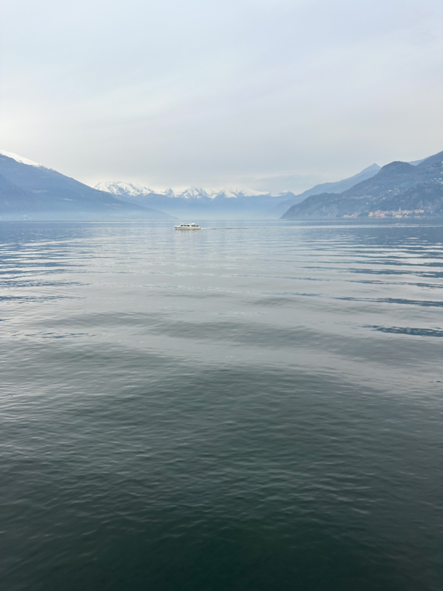 view of the alps from bellagio