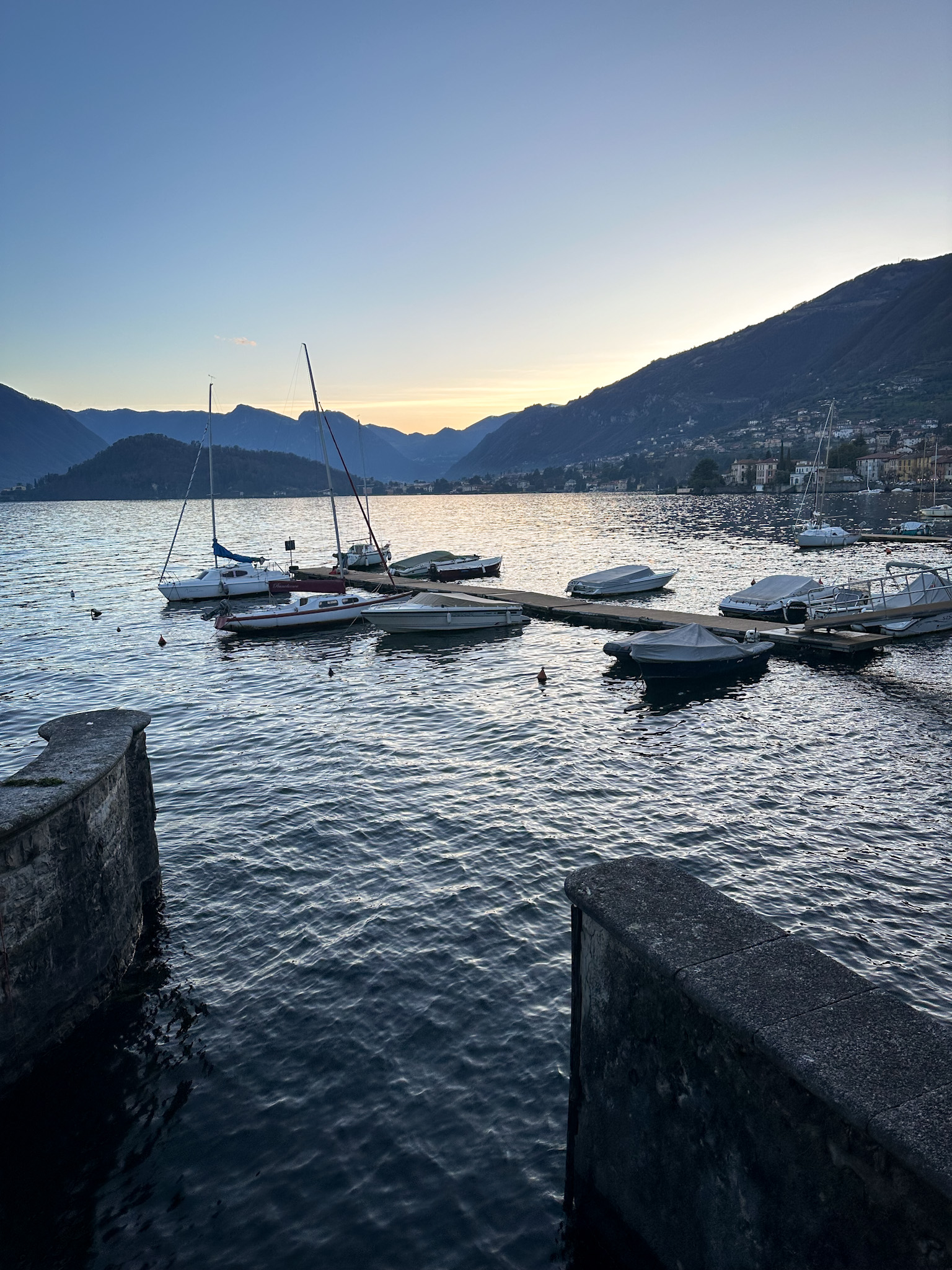 sunset over como from tremezzo