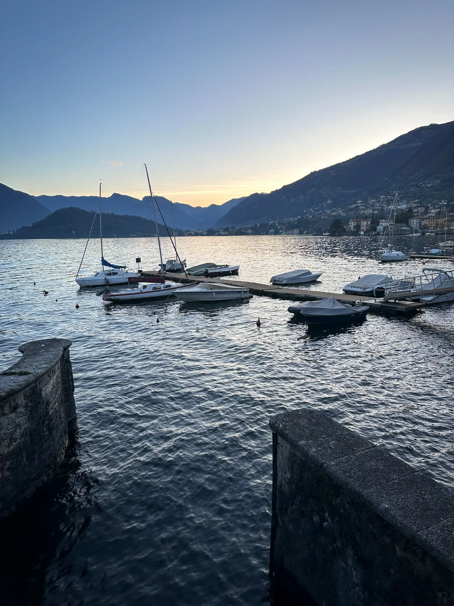 sunset over como from tremezzo